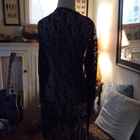 Never worn NWT black sheer fringe detail - Picture 3 of 4